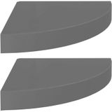Vidaxl - Eck-Schweberegale 2 Stk. Hochglanz-Grau 25x25x3,8 cm mdf