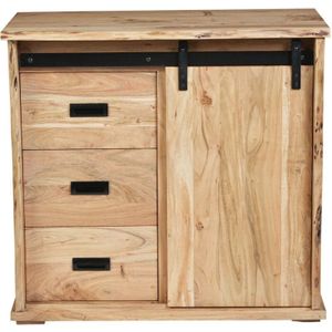 Sideboard Baumkante 90 x 45 x 85 cm Akazienholz massiv naturfarben lian v