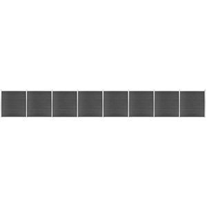 Vidaxl - Zaunelement Set wpc 1391x186 cm Schwarz
