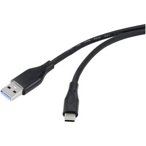 USB-Kabel usb 3.2 Gen1 (usb 3.0 / usb 3.1 Gen1) usb-a Stecker, usb-c® Stecker 2.00 m Schwa - Renkforce
