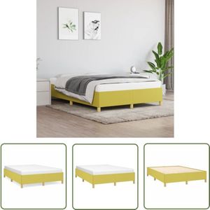 Bettgestell ohne Matratze Grün 140x190 cm Stoff - Bettes Gestell - Holzbettrahmen - Lattenrost - Doppelbett - Boxspringbett - The Living Store