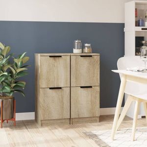 Torana - Sideboards 2 Stk. Sonoma-Eiche 30x30x70 cm Holzwerkstoff