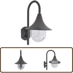 Vidaxl - Garten-Wandleuchte E27 42 cm Aluminium Bronze - Außenwandleuchte - Gartenleuchte - led Wandleuchte - Bronze - Aluminium