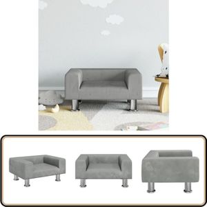 Vidaxl - Kindersofa Hellgrau 50x40x26,5 cm Samt - Kinder Sofa - Minisofa - Kuschel Sofa - Kinder Sitzgelegenheit - Kinderzimmer Deko