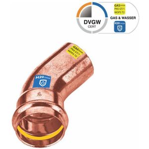 Sanpro - Pressfitting Kupfer 45° Winkel - Bogen innen - außen, Größe v 18