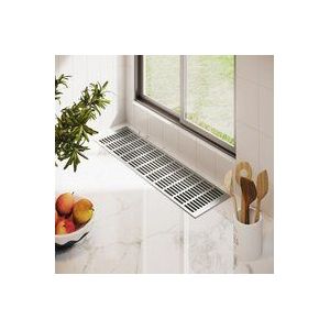 Lüftungsgitter Silber eloxiert F1 150mm x 500mm Stegblech Heizungsdeckel Lüftung aus Aluminium