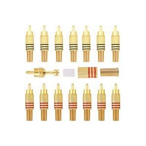 14 Stück vergoldete Cinch-Anschlüsse, Cinch-Audio-Video-Adapter für Koaxialkabel