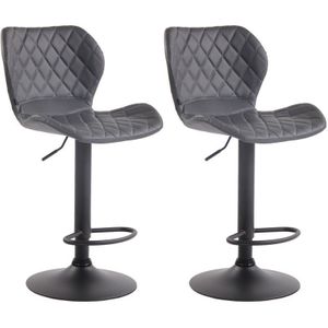 2er Set Barhocker Cork Kunstleder grau schwarz