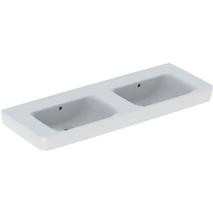 Geberit Renova Plan, Doppelwaschtisch, 130x48 cm, ohne Hahnloch,