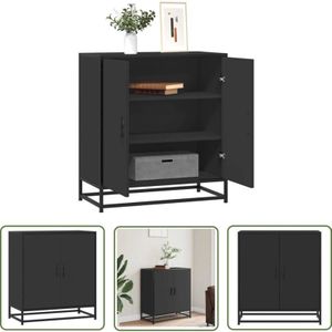 VidaXL Sideboard Schwarz 68x35x76 cm Holzwerkstoff und Metall