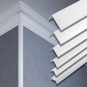 2 Meter Winkelleiste PVC Kunststoff Effector F Profile: 10x10mm - F19