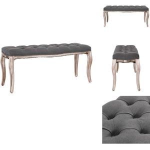 Vidaxl - Bank Leinen Massivholz 110x38x48 cm Dunkelgrau - Wohnzimmerbank - Leinensofa - Couchtisch - Landhaus Dekoration - Vintage Möbel