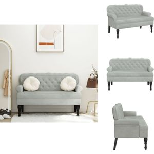 Vidaxl - Sitzbank mit Rückenlehne Hellgrau 119,5x64,5x75 cm Samt - Samtsofa - Wohnzimmersofa - Couch - Sessel - Grau Sofa