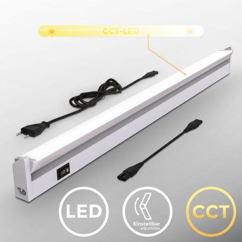 B.k.licht - Unterbauleuchte - 6,8W, 740lm, led, Stecker, erweiterbar, cct, silber