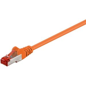 CAT 6 Patchkabel, S/FTP (PiMF), orange, Kupferleiter (CU), halogenfreier Kabelmantel (LSZH). Kabellänge 20 m