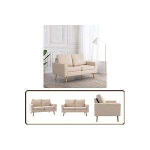 Vidaxl - 2-Sitzer-Sofa Creme Stoff - 2-Sitzer Sofa - Cremefarbenes Sofa - Couch - Wohnzimmermöbel - Sessel