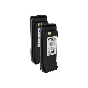 Vhbw - 2x Akku Ersatz für Motorola PMNN4101A, PMNN4102A, PMNN4101 für Funkgerät, Walkie Talkie (2600 mAh, 7,4 v, Li-Ion) + Gürtelclip