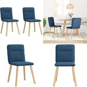 vidaXL Esszimmerstühle 2 Stk. Blau Stoff