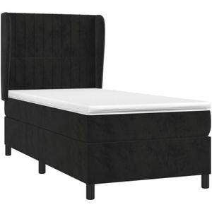 Vidaxl - Boxspringbett mit Matratze Schwarz 100x200 cm Samt