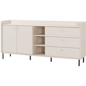Wohnzimmer Sideboard 193cm Breite in sandbeige, 2-türig und 3 Schubladen - GORICA-133