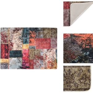 Vidaxl - Teppich Waschbar Patchwork Mehrfarbig 150x230 cm Rutschfest - Samt Teppich - Wohnteppich - Multifarbiger Teppich - Digitalbedruckter Teppich
