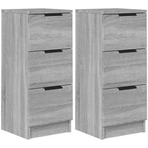 Vidaxl - Sideboards 2 Stk. Grau Sonoma 30x30x70 cm Holzwerkstoff