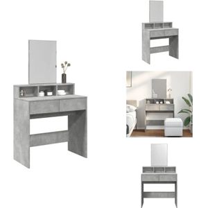 Schminktisch mit Spiegel Betongrau 80x41x144,5 cm - Schminktisch - Kosmetikschrank - Badezimmermöbel - Spiegelkommode - Makeup Tisch