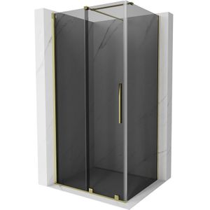 Velar Duschkabine mit Schiebetür 90 x 70 cm, graphit, gold - 871-090-070-41-50 - Mexen