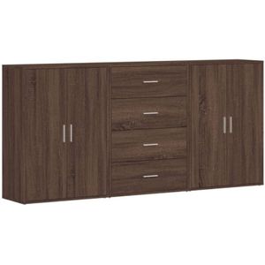 Vidaxl - Sideboards 3 Stk. Braun Eichen-Optik 60x31x84 cm Holzwerkstoff
