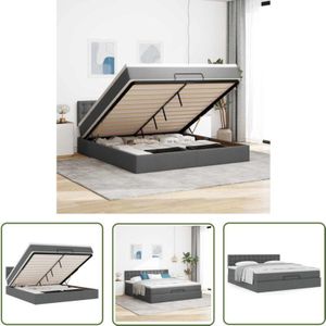 VidaXL Ottoman-Bett mit Matratze Dunkelgrau 160x200 cm Stoff