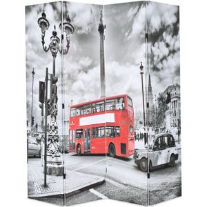 Vidaxl - Raumteiler klappbar 160 x 170 cm London Bus Schwarz-Weiß