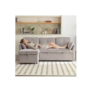 Multifunktionales Schlafsofa mit Stauraum und Auszug, Austauschbares Schlafsofa mit Chaiselongue, Anbausofa mit Stauraum, L-förmiges Modulsofa,