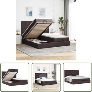 VidaXL Ottoman-Bett mit Matratzen Dunkelbraun 180x200 cm Stoff