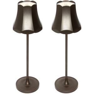 Set mit 2 Retro-Tischleuchten Dunkelbronze wiederaufladbar IP44 - Granny
