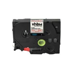 1x Schriftband-Kassette kompatibel mit Brother pt GL1000, E500VP, E550W, E550WVP, E800W, GL200, GL100 Etiketten-Drucker 6mm Rot auf Transparent - Vhbw
