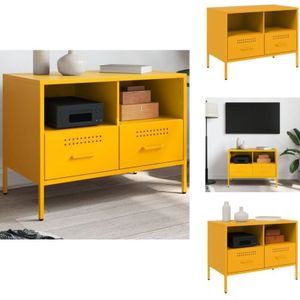 Vidaxl - TV-Schrank Senfgelb 68x39x50,5 cm Stahl - TV-Schrank - Industrielles Design - Senfgelb - Stahl - Regal