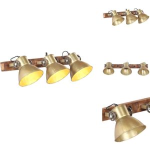 Vidaxl - Wandlampe Industriestil Messing 65x25 cm E27 - Industrielampen - Wandleuchte - Vintage Beleuchtung - Messinglampe - Holzlampe