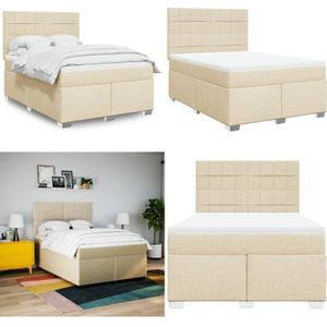 Vidaxl - Boxspringbett mit Matratze Creme 140x190 cm Stoff