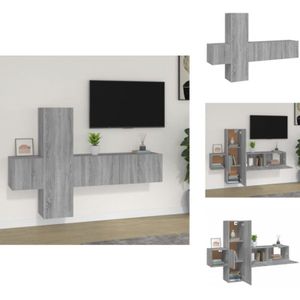 Vidaxl - 3-tlg. TV-Schrank-Set Grau Sonoma Holzwerkstoff - TV-Schrank - Holzwerkstoff - Grau Sonoma - Wohnzimmermöbel - Wandmontage