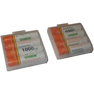 Vhbw - 8x aaa Micro Akku kompatibel mit Ascom 914D, 914T schnurlos Festnetz Telefon (1000mAh, 1,2V, NiMH)