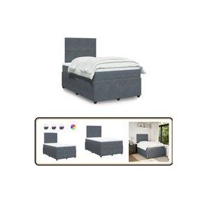 Vidaxl - Boxspringbett mit Matratze Dunkelgrau 120x190 cm Samt