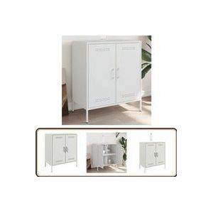 Sideboard Weiß 68x39x79 cm Stahl - Industrielles Design - Sideboard - Regal - Wohnraumgestaltung - Stauraum