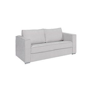 Vente-unique - Schlafsofa mit Matratze 3-Sitzer - Strukturstoff - Hellgrau - Liegefläche 140 cm - Matratze 14 cm - loreto