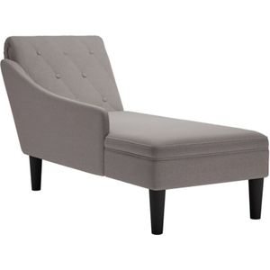 Torana - Chaiselongue mit Kissen und Rechter Armlehne Taupe Stoff
