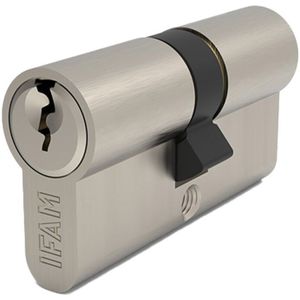 Ifam - Cylinder Start STS3030N, Zylindrisches Sicherheitsschloss Nickel Finish, 30x30mm, Inklusive 3 Schlüssel de Serreta de Vernickelter Stahl,