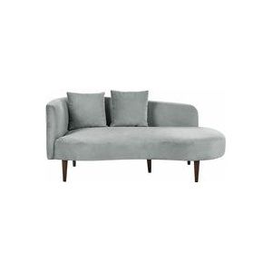Beliani - Chaiselongue Linksseitig Taupe Samtstoff Holzfüße Dunkelbraune Beine Kissen Inklusive Glamourös Wohzimmer
