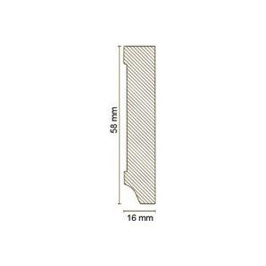 Proviston - Sockelleiste mdf foliert 16 x 58 x 2500 mm Weiß Fußleiste