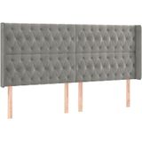 Kopfteil mit Ohren Hellgrau 203x16x118/128 cm Samt vidaXL