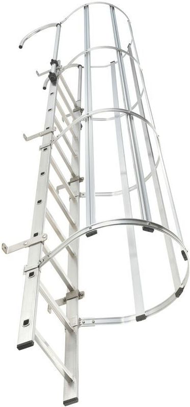 Hailo Professional - Hailo Steigleiter mit Rückenschutz ALM-13 aus Aluminium + Stahl verzinkt 3,64m