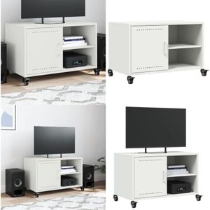 vidaXL TV-Schrank Weiß 68x39x43,5 cm Stahl